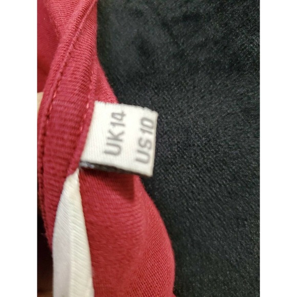 People Tree Women's Red Polyester V-Neck Long Sleeve Knee Length Dress Size 10 - Picture 10 of 12